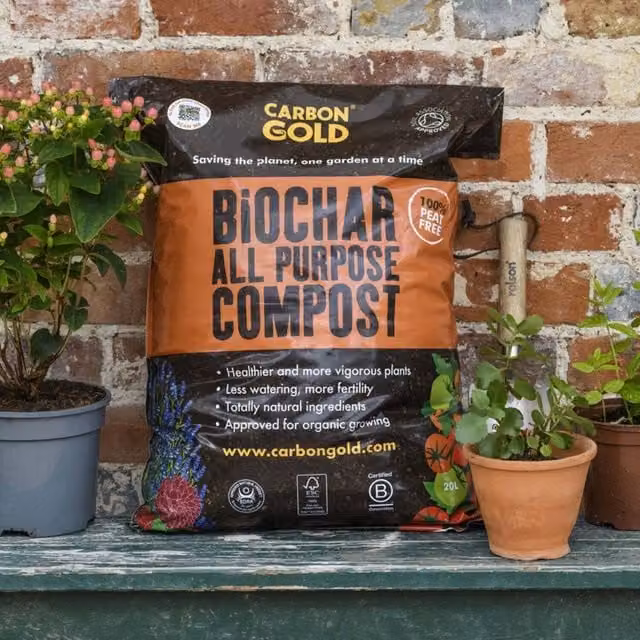 Carbon Gold Biochar All Purpose Peat-Free Compost, Brown