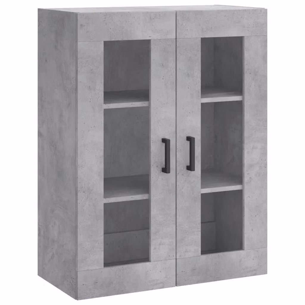 Berkfield Home Wall Mounted Cabinet in Concrete Grey with Glass Doors, W/D/H: 69.5 x 34 x 90 cm – 2
