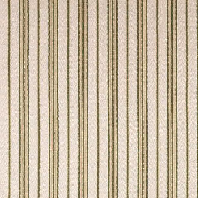 Terrys Modern Striped Cotton Woven Fabric in Green and Beige