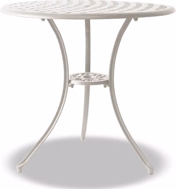 OSHOWA Matt White Metal Garden Table W/D/H: 70 x 70 x 68.5 cm