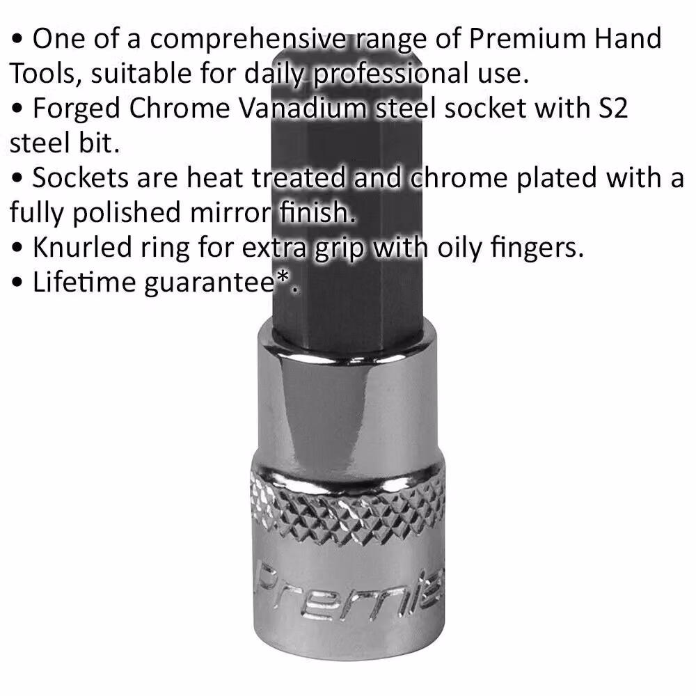 Loops 8mm Forged Hex Socket Bit, 1/4 inch Square Drive, Chrome Vanadium Silver – 2