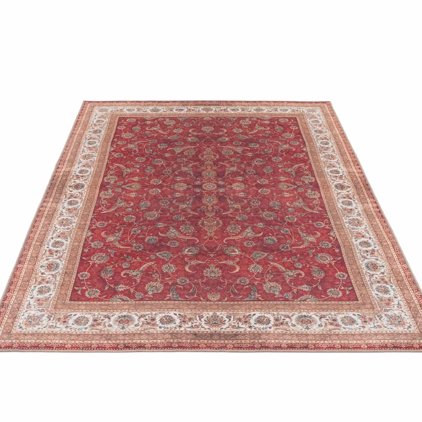 Kukoon Red Abstract Oriental Hallway Runner Rug, Washable and Non-Slip, W: 80 cm, L: 300 cm – 2