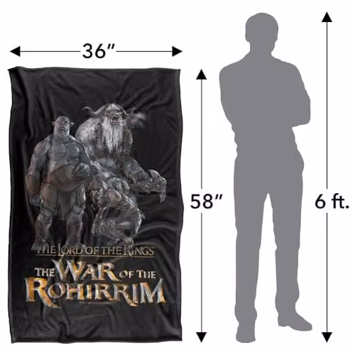 LOGOVISION Lord Of The Rings War Of The Rohirrim Evil Trolls Super Soft Fleece Throw Blanket, Multicolour, W: 91 cm, D: 147 cm – 4