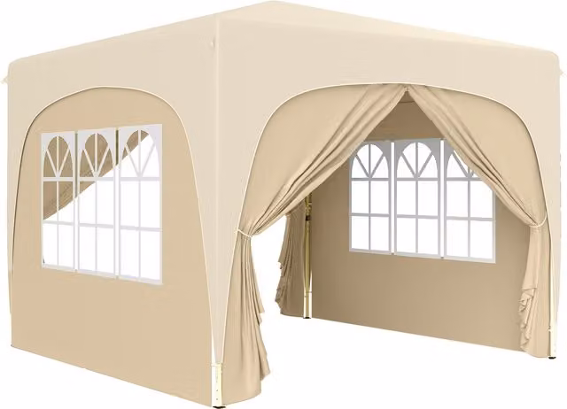 Outsunny Pop-Up Gazebo Shelter with Accessories, Sand, W/D/H: 300 x 300 x 273 cm – 1