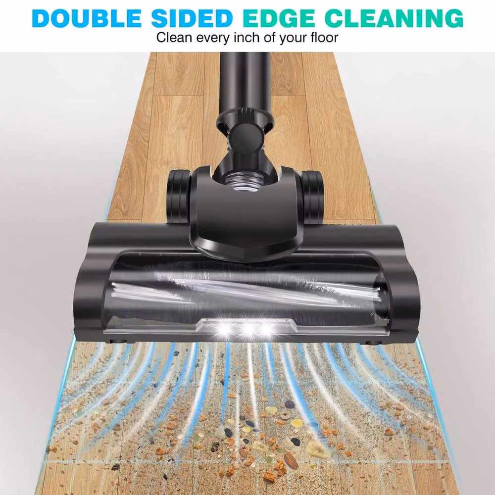 Kelvenix Cordless Bagless Vacuum Cleaner Set with 2 Batteries and Extension Pole, Black – 5