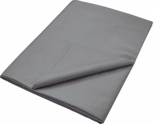 Murmur 500 Thread Count Mako Satin Cotton Double Flat Sheet in Grey, W: 140 cm, L: 200 cm – 1
