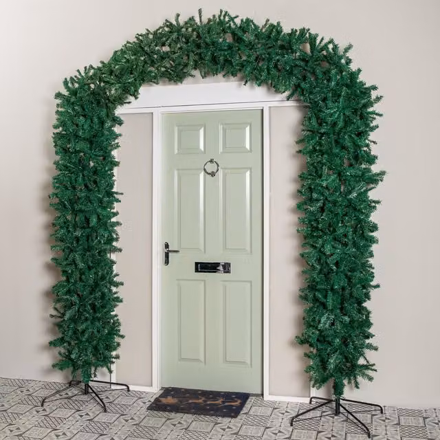 Samuel Alexander Green Double Door Christmas Tree Arch with 2000 Tips, Height: 255 cm