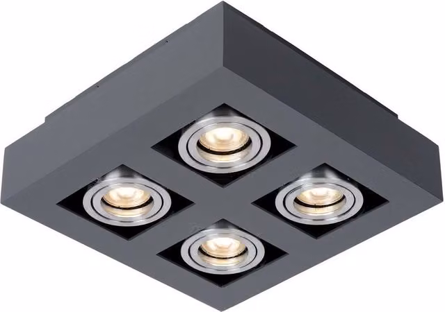 Netlighting Italux Casemiro Modern Surface Mounted Black Aluminium 4 Light GU10 Square Downlight – 2