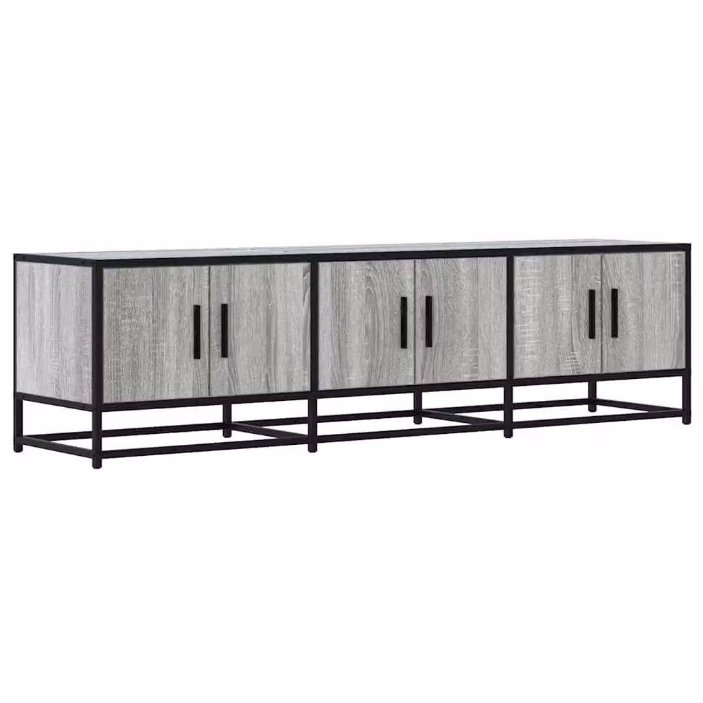 Berkfield Home Grey Sonoma Industrial TV Cabinet in Engineered Wood and Metal, W/D/H: 150 x 35 x 41 cm – 2