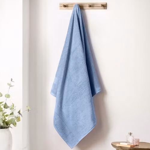 Bianca Supima Cotton Bath Sheet in Blue, W: 100 cm, H: 150 cm