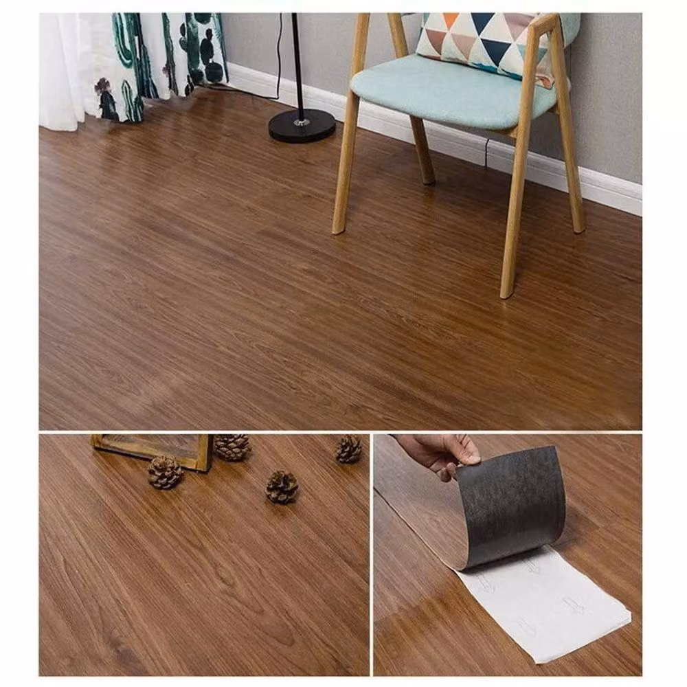 SPETLEK 36 Pack Self-Adhesive Wood-Look Floor Plank Tiles in Dark Brown – 2