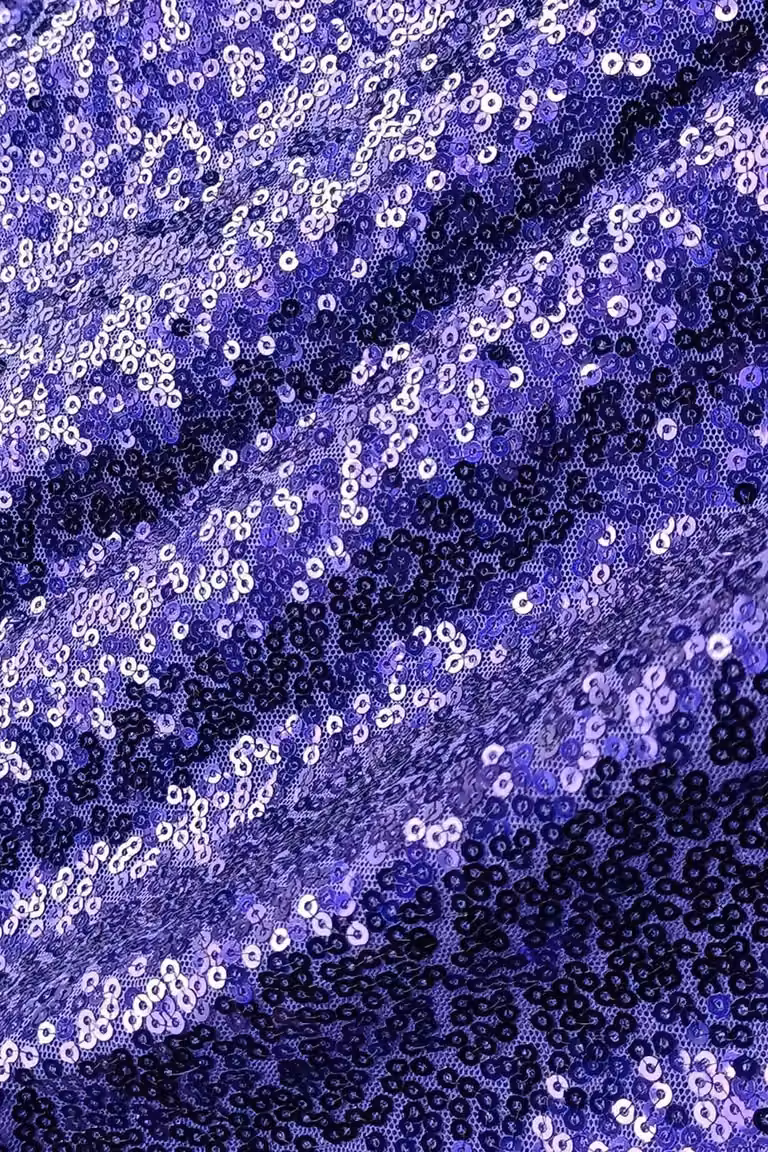 Neel Blue Round Sequin Tablecloth in Purple and Blue, Diameter: 304.8 cm