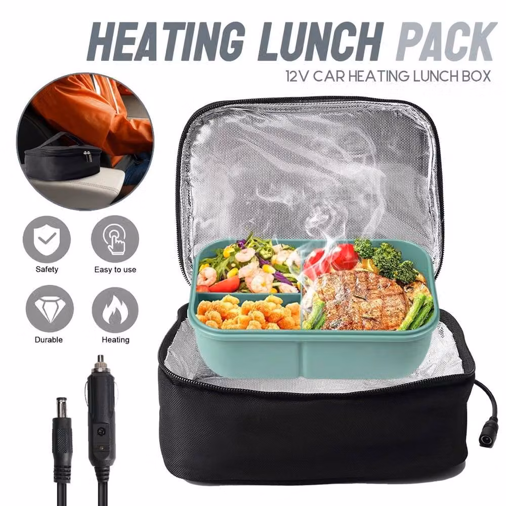 NESTLUNE 12V Electric Lunch Box Food Warmer Container, Black – 3