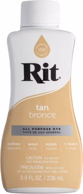 Rit All Purpose Fabric Liquid Dye for Natural Fibres in Tan and Beige