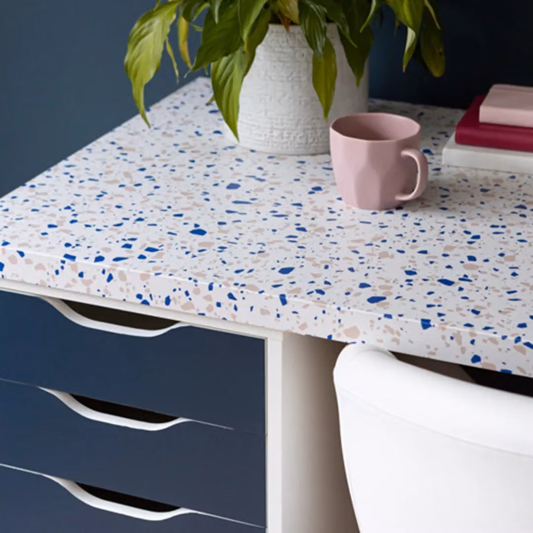 D-C-Fix Terrazzo Blue Multicolour Self Adhesive Vinyl Wrap Film, W: 67.5 cm x H: 100 cm – 3