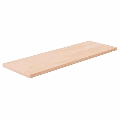 vidaXL Untreated Solid Oak Shelf Board, Brown, W: 60 cm, D: 20 cm, H: 1.5 cm