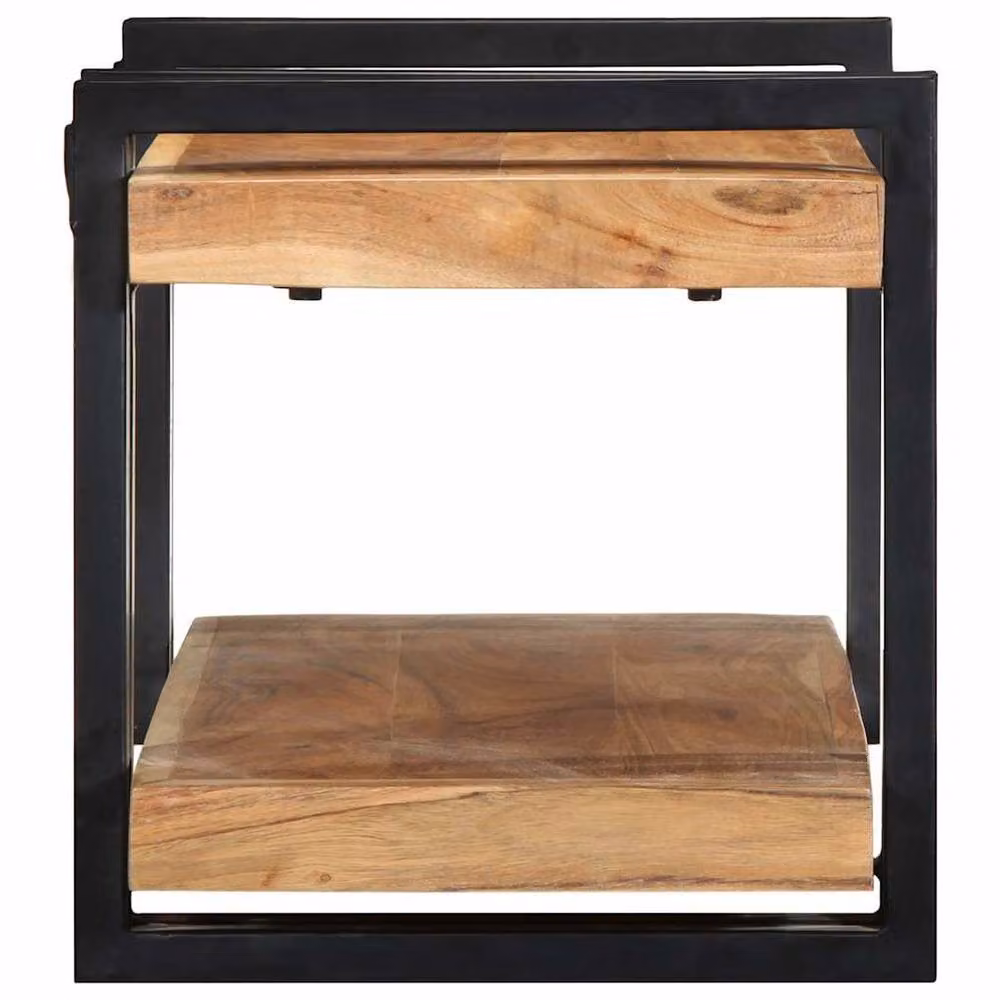 Berkfield Home Wall Mounted Acacia Wood Shelf in Brown, W/D/H: 70 x 33 x 35 cm – 3