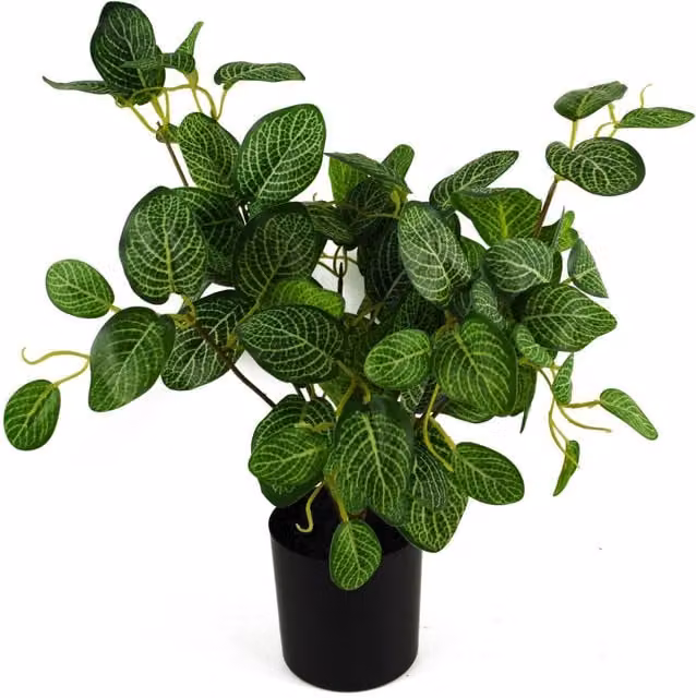 Leaf Design UK Realistic Potted Artificial Pothos Plant in Green and Black, Height: 40 cm