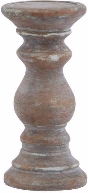 Lemon Pavilion Furniture and Decor Siena Small Column Candle Holder, Brown Ceramic, W: 10 cm, D: 10 cm, H: 20 cm – 1