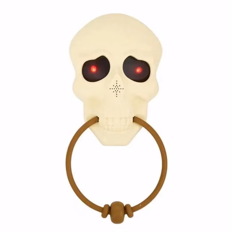 Garden Greatness Scary Animated Skull LED Halloween Doorbell in Red, White and Multicolour