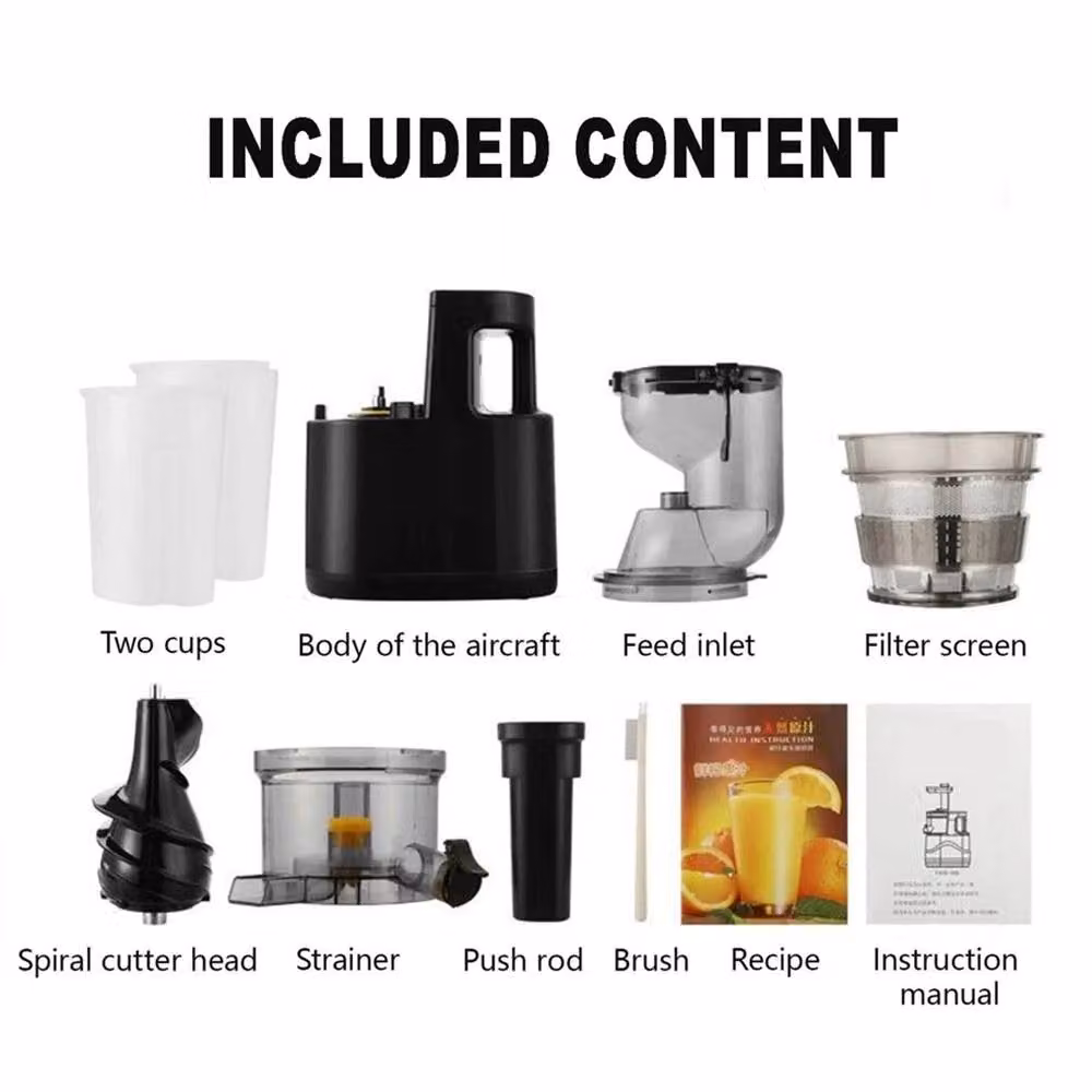 EONLION Slow Masticating Electric Juicer Machine in Black – 6