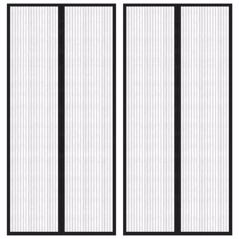 Berkfield Home Insect Door Curtains with Magnetic Blocks, Black, 2 Pack, W/H: 110 x 220 cm