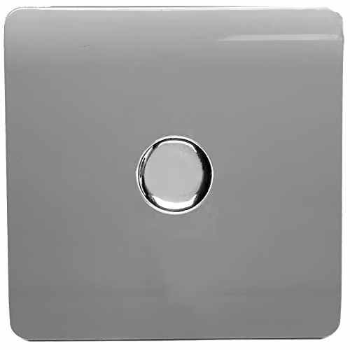 Trendi 1 Gang 2 Way 100w LED Dimmer Screwless 10 Amp Light Switch - Light Grey – 1