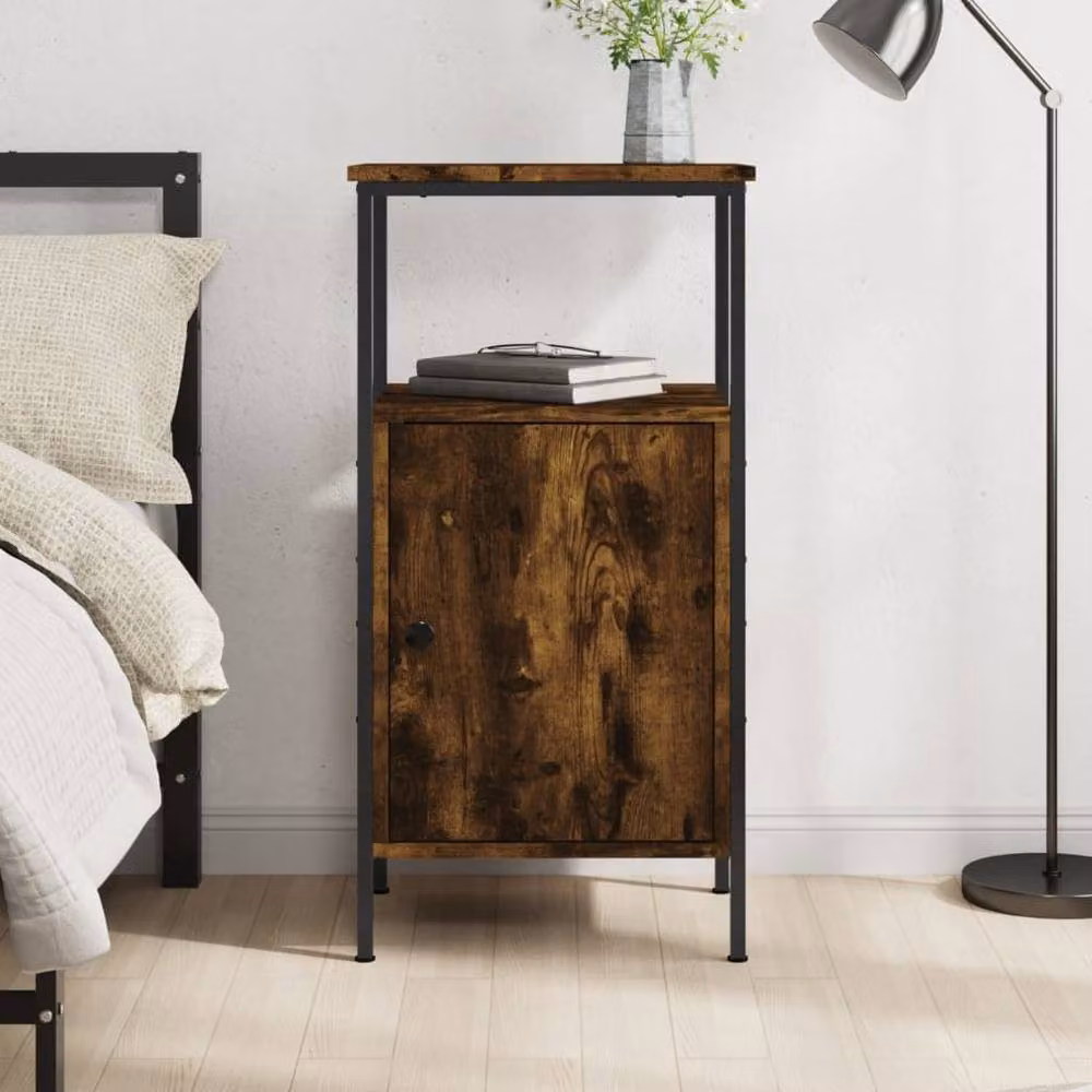 Berkfield Home Smoked Oak Bedside Cabinet in Brown, W/D/H: 41 x 31 x 80 cm – 2