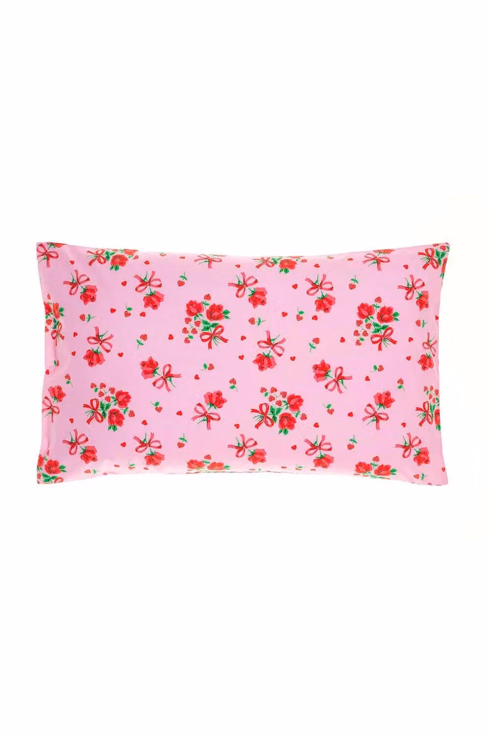 Rachel Riley Strawberry Rose Pink Floral Cotton Duvet Cover and Pillowcase Set for Children, W/D/H: 150 x 120 x 200 cm – 2
