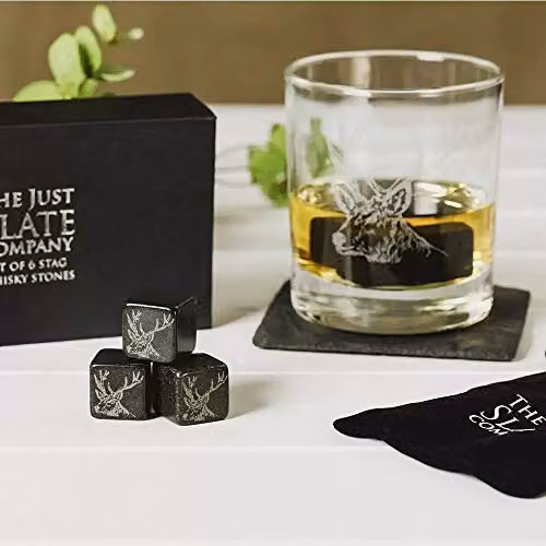 Selbrae House Whisky Stones with Stag Engraving in Dark Grey – 5