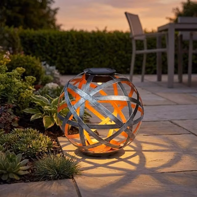 Garden Greatness Lattice Solar Sphere Garden Light in Multicolour Metal