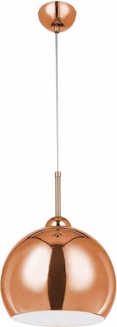 Orsina Modern Sphere Pendant Light with Copper and Gold Finish and White Inner Shade – 1