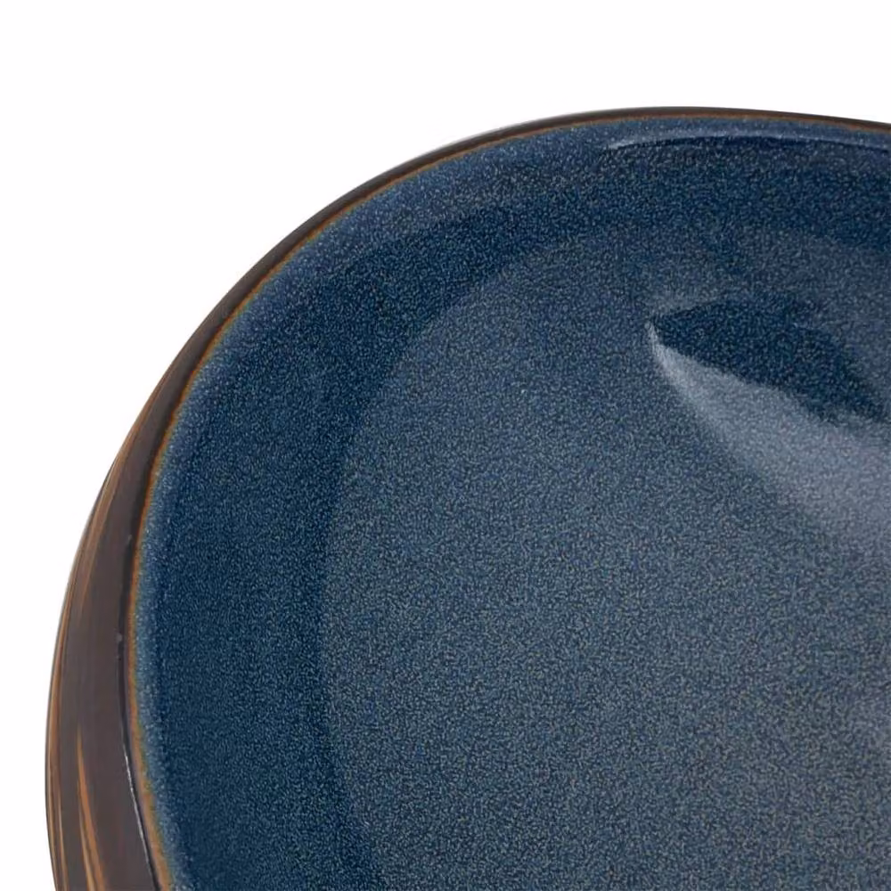 Berkfield Home Oval Ceramic Countertop Basin in Brown and Blue, W/D/H: 59 x 40 x 15 cm – 4