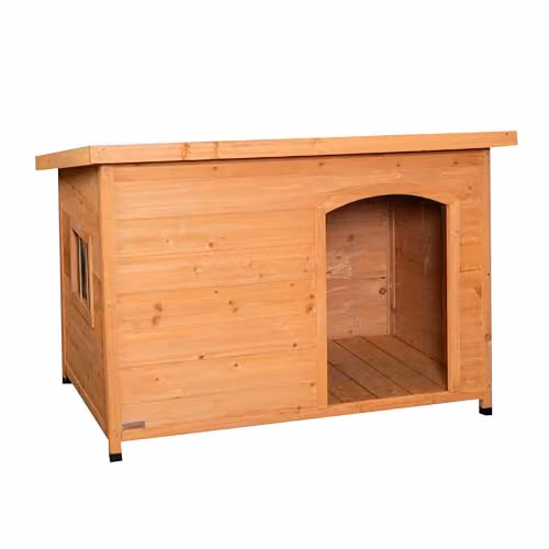 Samuel ALEXANDER Medium Weatherproof Insulated Wooden Dog House Kennel with Window in Sand Brown, W/D/H: 104 x 72 x 1 cm – 3