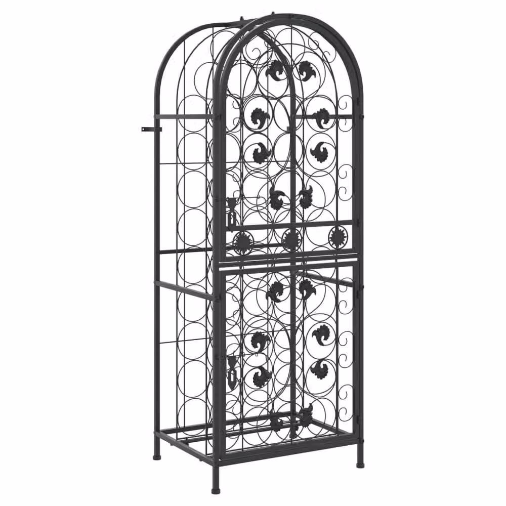 Berkfield Home Black Wrought Iron Wine Rack for 41 Bottles, W/D/H: 45 x 36 x 120 cm – 2