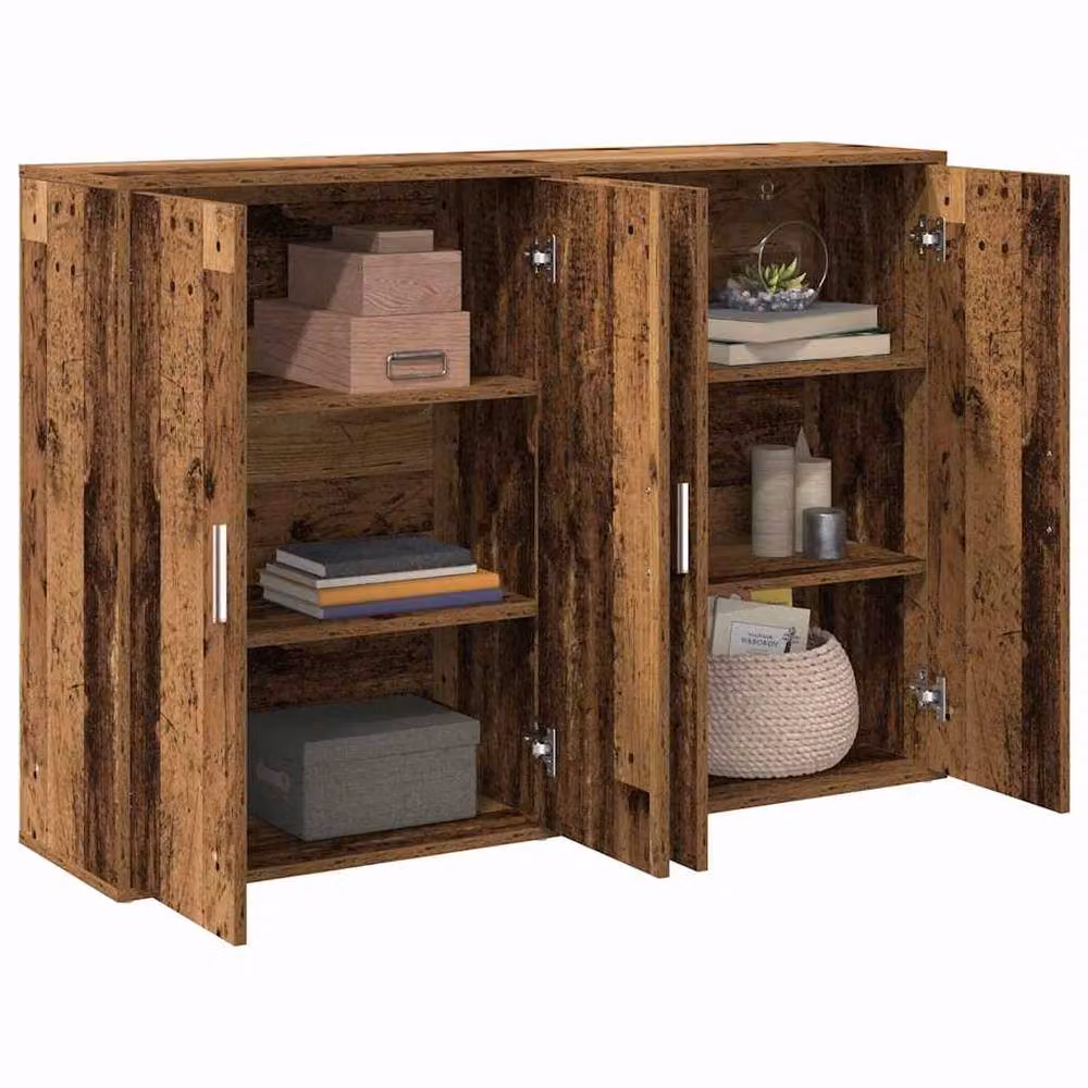 Berkfield Home Buffet Sideboard in Old Wood, Brown and Multicolour, W/D/H: 120 x 31 x 84 cm – 3