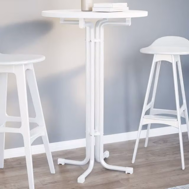 Berkfield Home White Rectangular Dining Table with Steel Legs W/D/H: 110 x 70 x 70 cm – 1