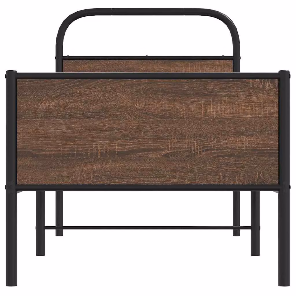 Berkfield Home Bed Frame in Brown Oak, W/D/H: 80 x 200 cm – 3