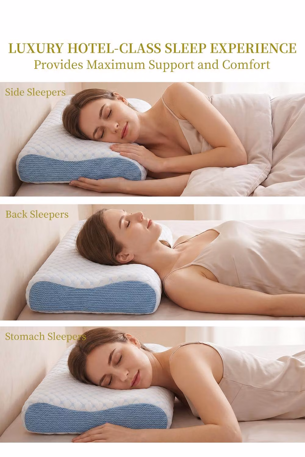 Living and Home High-Density Memory Foam Pillow with Removable White Cover – 2