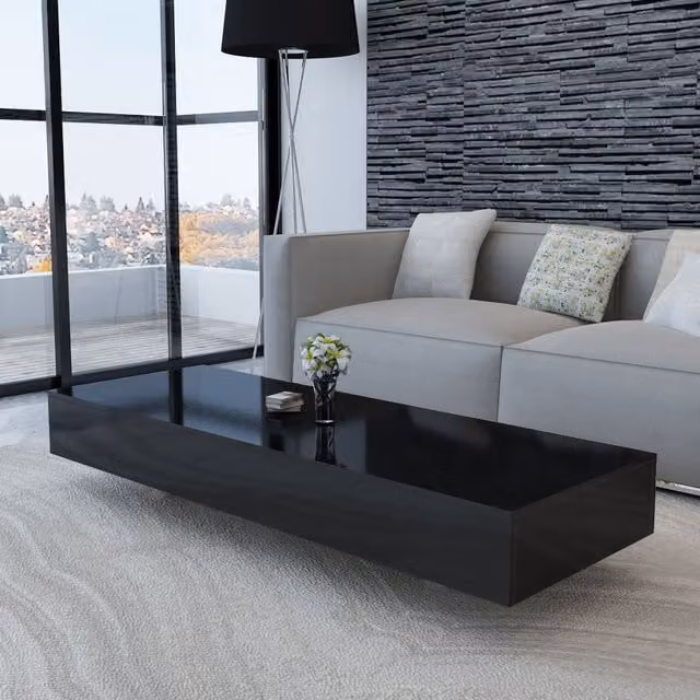 Berkfield Home Modern Rectangular Coffee Table in High Gloss Black