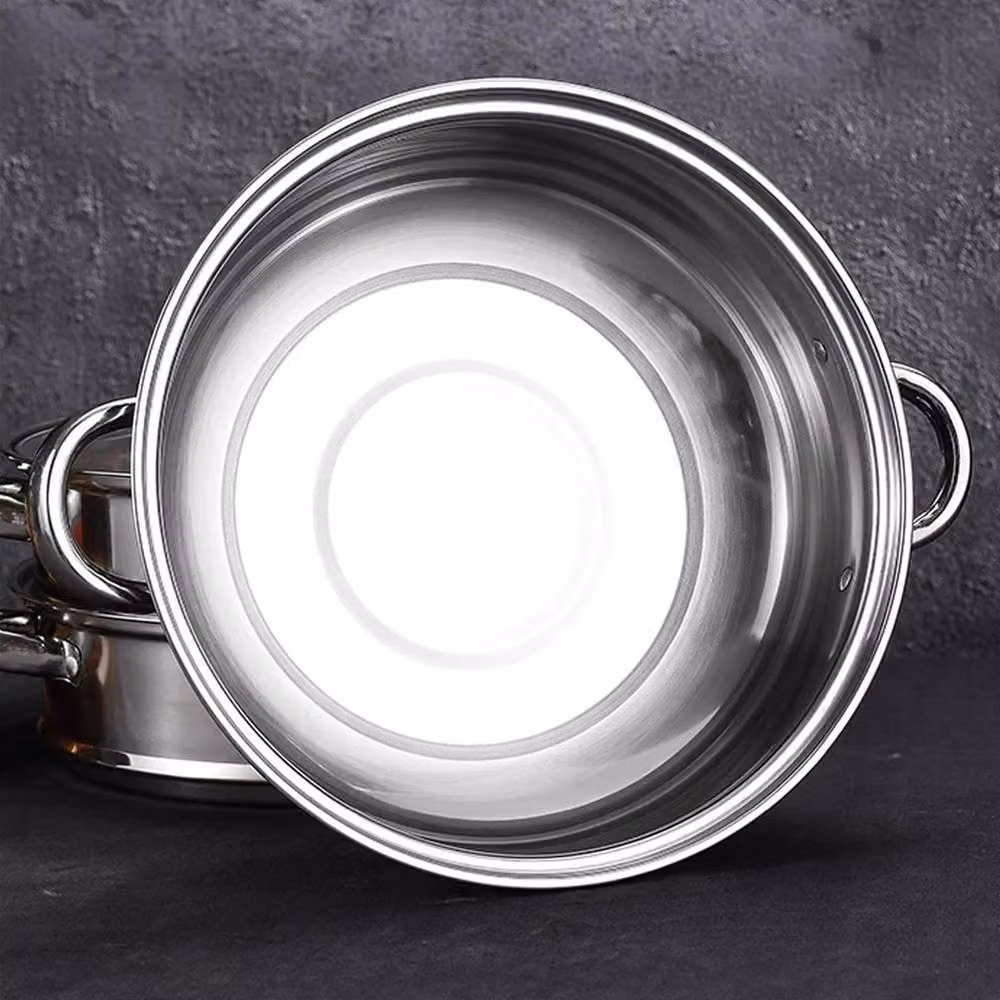 Havendro 3 Tier Stainless Steel Steam Cooker Steamer Pan with Lid in Silver – 2