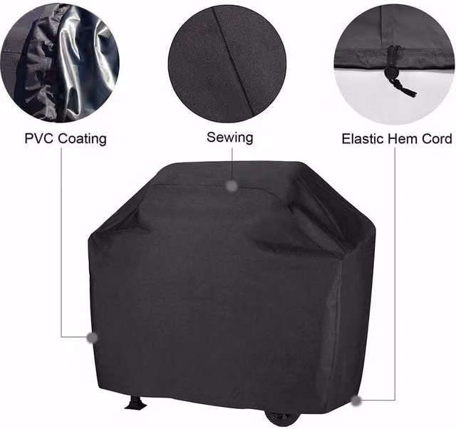 FLAVORA Heavy Duty Waterproof Black Gas Grill BBQ Cover W/D/H: 100 x 100 x 100 cm