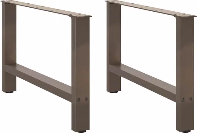 Berkfield Home Coffee Table Legs in Grey Steel, 2 Pieces, H: 70 cm, W: 42.5 cm, D: 42.5 cm – 1