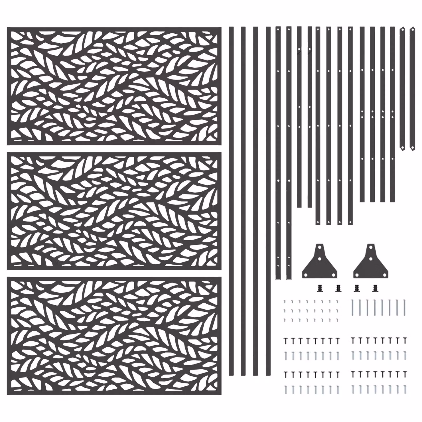 Berkfield Home Black Steel Privacy Screen, W: 100 cm, D: 50 cm, H: 180 cm – 4