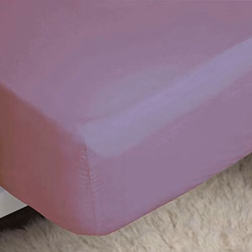 Belledorm Easycare 200 Thread Count Cotton Polyester Percale Fitted Sheet, Pink, W/D/H: 200 x 183 x 28 cm