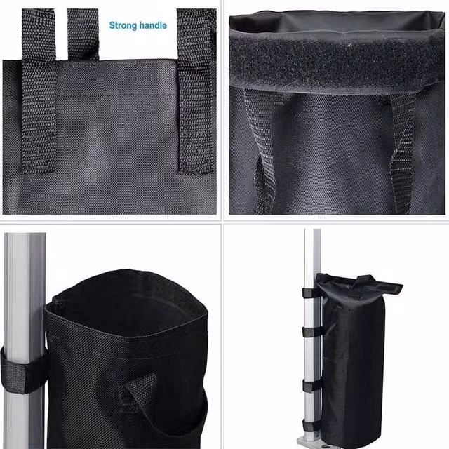 NESTLUNE Set of 4 Heavy Duty Gazebo Sand Bag Weights in Black