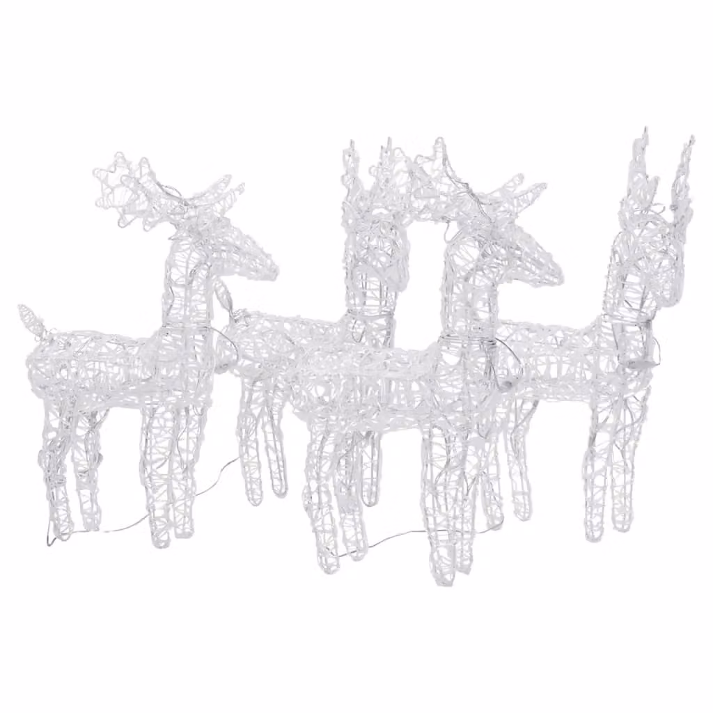 Berkfield Home Christmas Reindeer Set of 4, Multicolour 160 LED Acrylic Decorations – 2