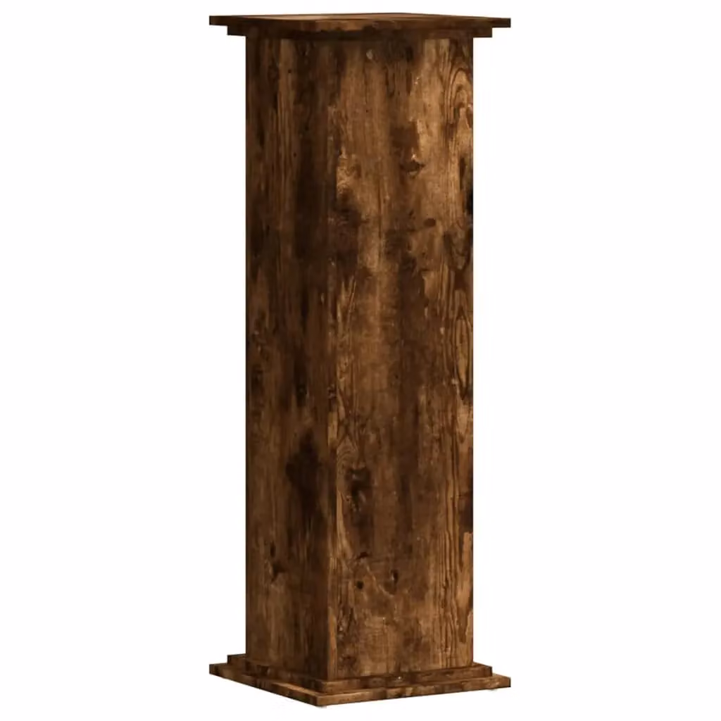 Berkfield Home Modern Smoked Oak Plant Stand in Brown, W/D/H: 33 x 33 x 100 cm – 2