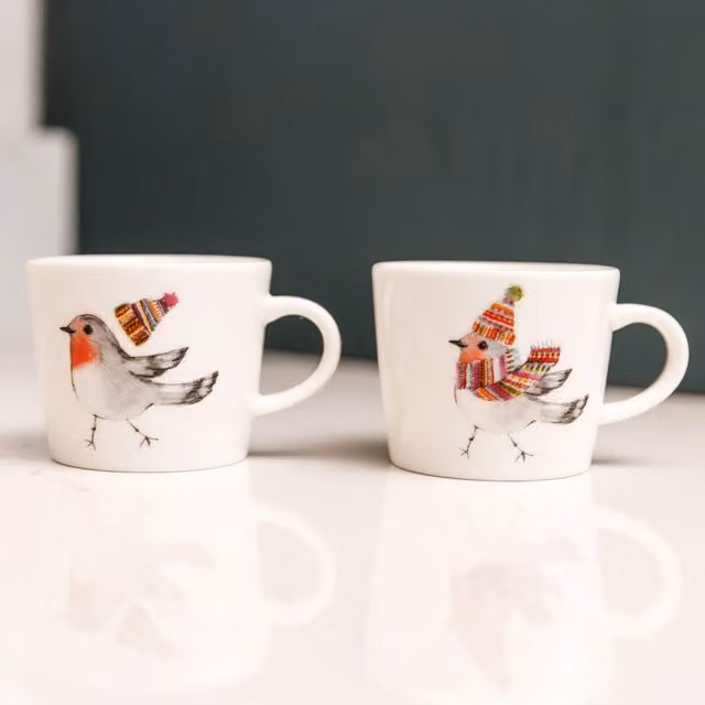 Mikasa Tipperley Hill Set of 2 White Bone China Espresso Cups, 90ml