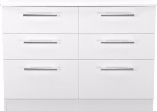 Carlton 6 Drawer Wide Chest in White